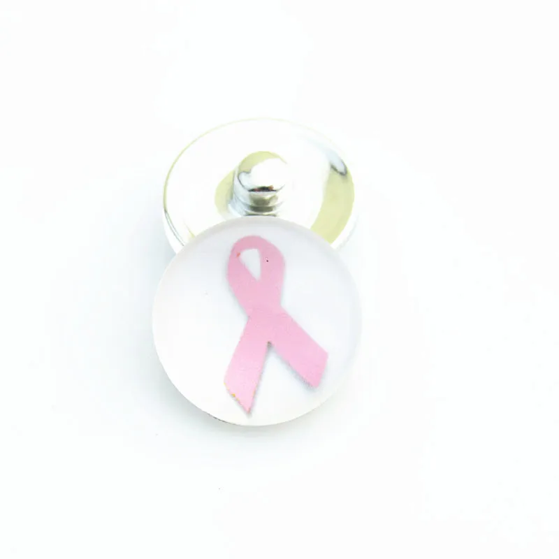 

Free shipping ! pink silk ribbon snap button charms Breast Cancer mark for 18mm glass snap button bracelet jewellery