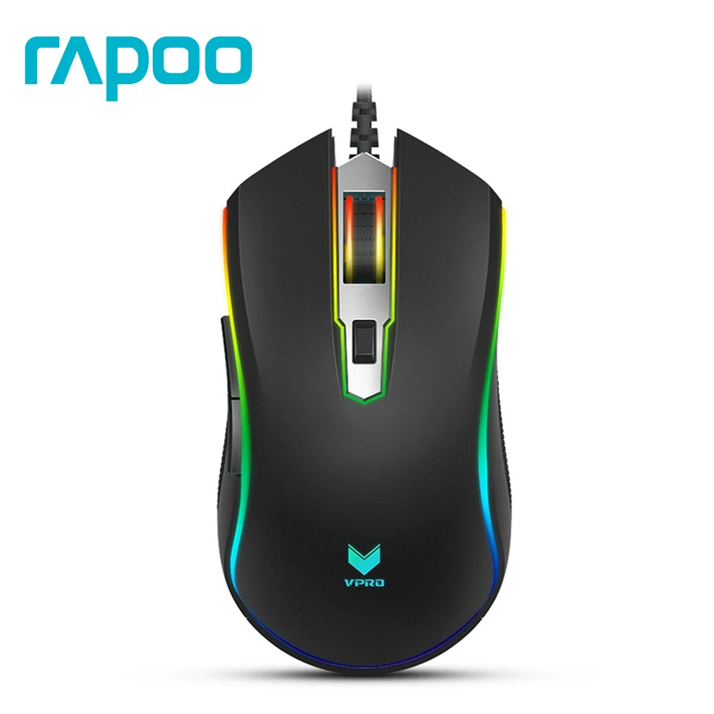 

Rapoo V25S 7000 DPI 7 Programmable Buttons Optical Sensor P3320 RGB Backlight Optical Gaming Mouse for Professional Gamer