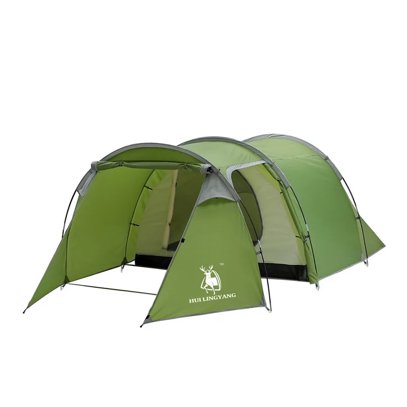 Camping Rainproof Tents Ultralight Camping tent Waterproof 3-4 Person Double Layer Tunnel Tent One Bedroom One Living Room #2H07 (8)