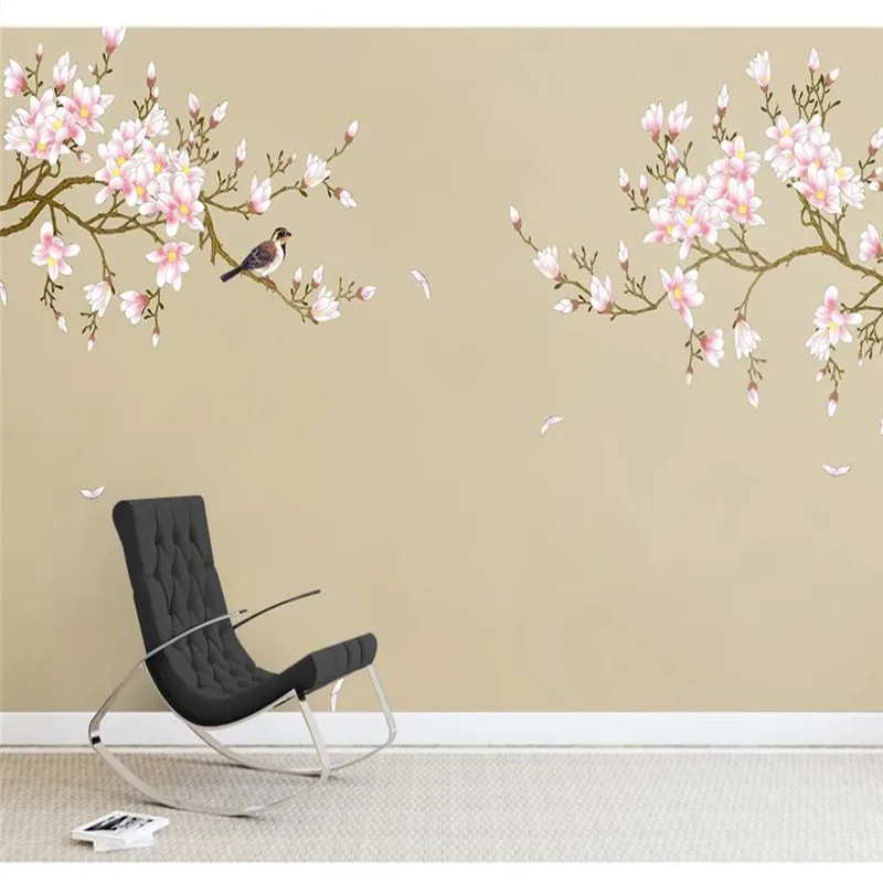 Custom wallpaper Chinese style fashion simple flower and bird series background wall decoration - high-grade waterproof material Custom wallpaper Chinese style fashion simple flower and bird series background wall decoration - high-grade waterproof material