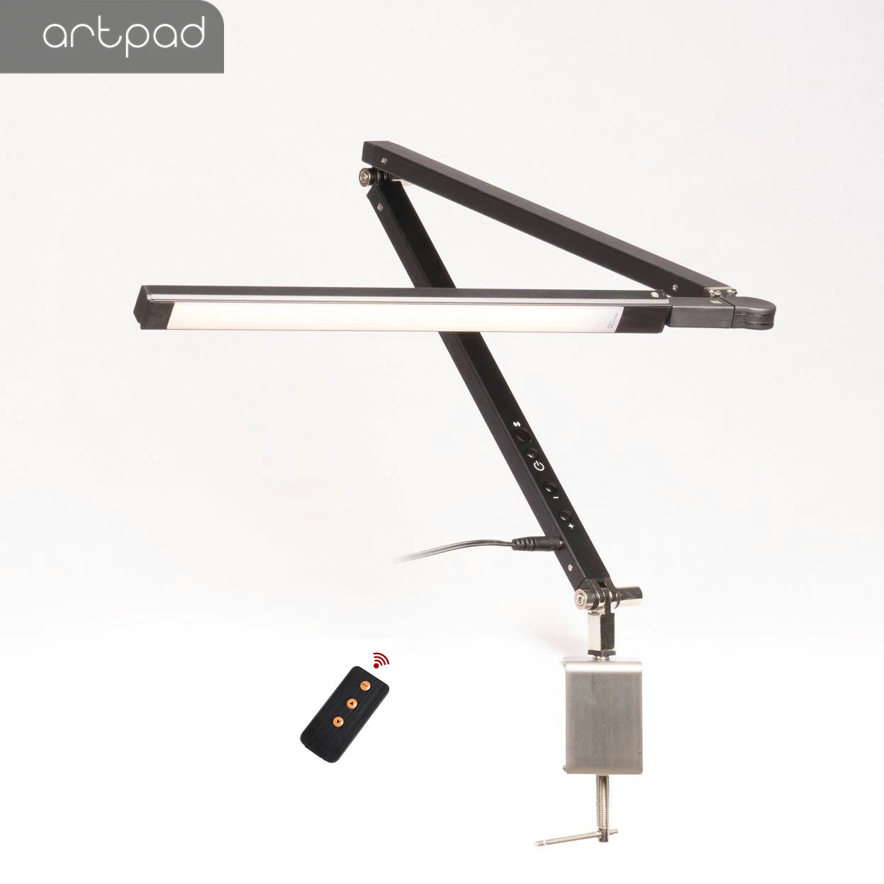 Kaufen Artpad 8W Maniküre Schreibtisch Lampe Weiß Schwarz Silber körper Drei Farbe Temperatur Fernbedienung Einstellbar Lampe für Tisch Leuchte