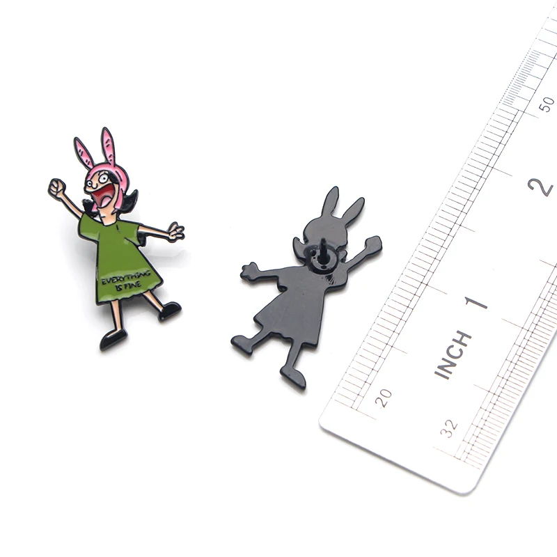 Bob burger Tina Writing Friend Fiction Enamel Pin Zinc alloy tie pins badges para shirt bag clothes cap backpack shoes E0302