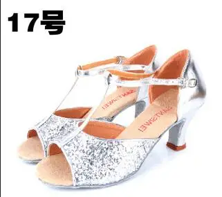Новинка г.; женская обувь из сатина и искусственной кожи для девочек; танцевальный зал для танго и сальсы; обувь для латиноамериканских танцев; Каблук 6 см - Цвет: Style 17