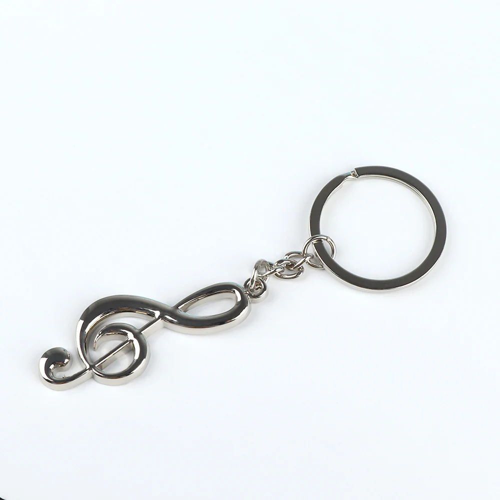 Fashion Music Keychain Key Ring Silver Musical Note Key Chain Metal
