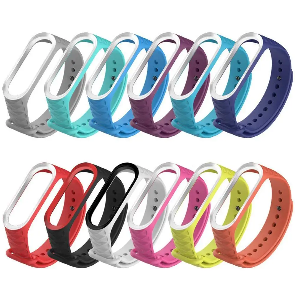 

Suitable For Millet Bracelet 3 Silicone Solid Color Monochrome Texture Diamond Replacement Wristband For Xiaomi Mi 3/4