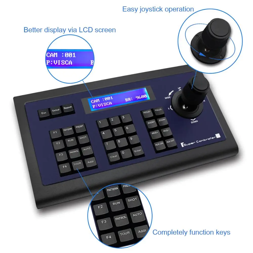 TENVEO KZ1 مؤتمر وحدة تحكم بلوحة مفاتيح Joysticker PTZ وحدة تحكم بلوحة مفاتيح تناسب تماما ل Tenveo كاميرا فيديو للمؤتمرات