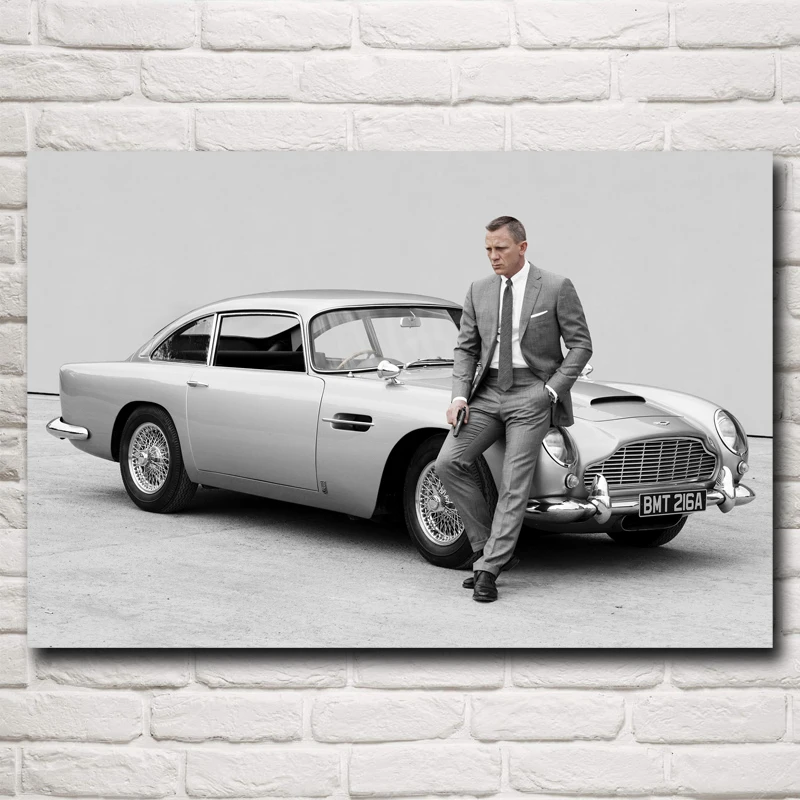 

James Bond And Aston Martin DB5 Art Silk Printing Poster Quantum Of Solace Household Decoration Pictures Free Shipping