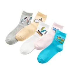 2018 5 pares de tobillo para las mujeres Calcetines de algodón nuevo algodón anti-olor calcetines de dibujos animados cepillos venta al por mayor 2018 5 pares de tobillo para las mujeres Calcetines de algodón nuevo algodón anti-olor calcetines de dibujos animados cepillos venta al por mayor