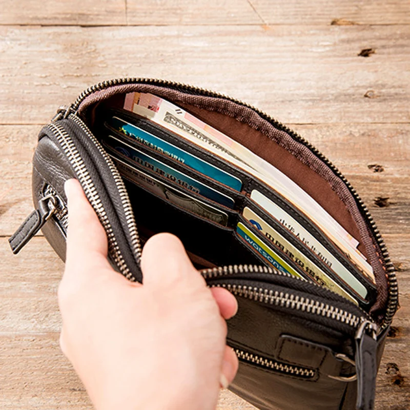 AETOO Retro men's handbag men's leather leather business fashion casual bag men's bag soft leather hand men's tide clutch bag