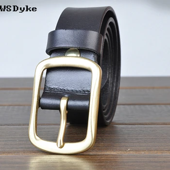 

2019 Mens Belts Cow Real Leather Copper Buckle Vintage Top Quality Boucle Ceinture Pour Homme
