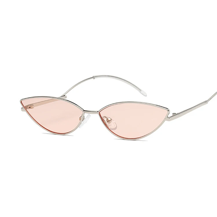 Модные Винтажные женские солнцезащитные очки кошачий глаз, женские брендовые дизайнерские маленькие зеркальные солнцезащитные очки для женщин Oculos De Sol - Цвет линз: SilverPink
