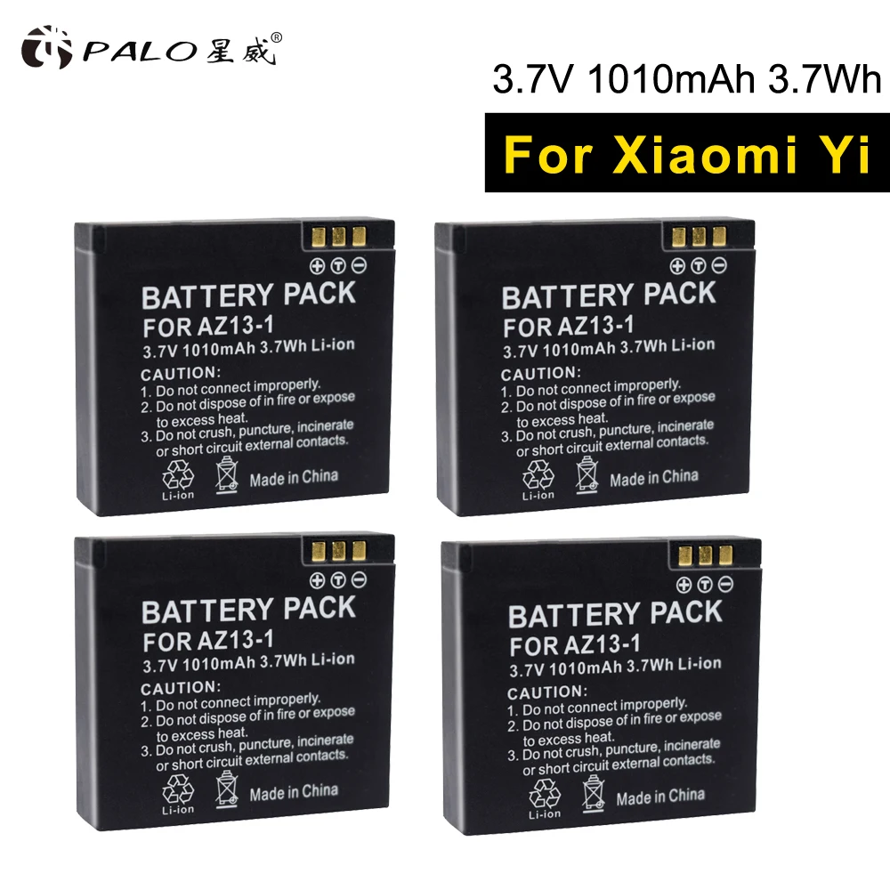 Дешевый Пало 4 шт. 1010 мАч xiaoyi AZ13 1 цифровой камера батареи XIAOYI батарея batteryr для экшн камеры xiaomi yi интимные аксессуары