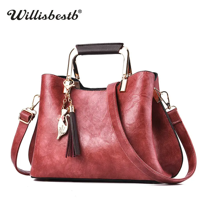 2018 New Tassel Lady Handbag Women Shoulder Bags Brand Zipper Phone Pocket Leather Female ...