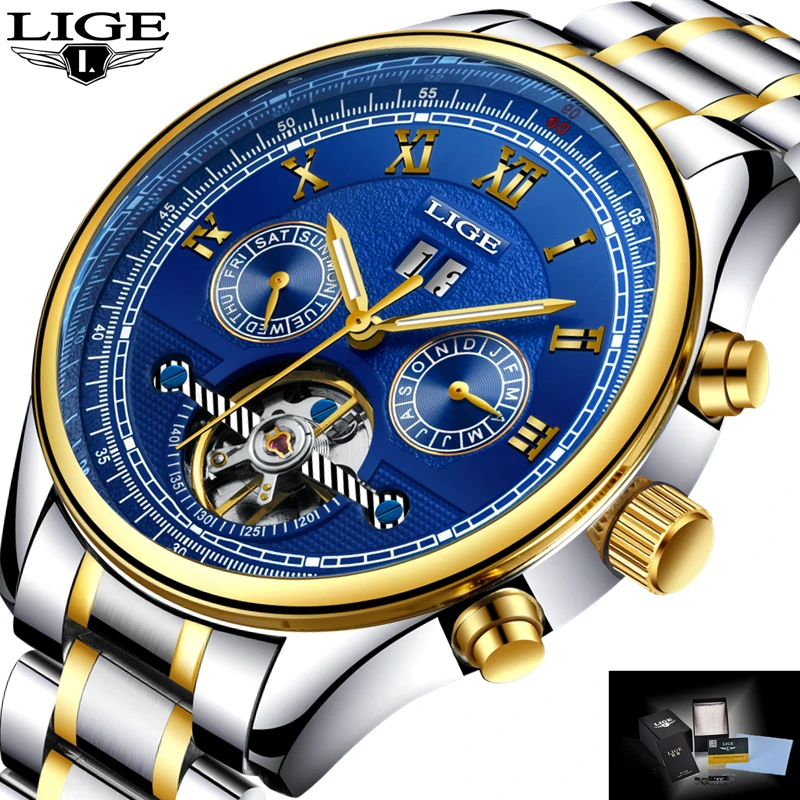 Relogio Masculino LIGE Mens Watches Top Brand Luxury Automatic
