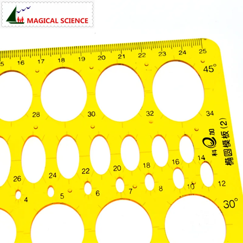 Drawing Ruler Plastic Ruler Transparent Plastic Ellipse Drawing Template Oval Professional Design 25cm