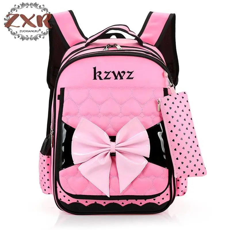 

Zuoxiangru Children School Bags Set High Quality School Backpack For Girls Waterproof Kids Book Bag Cute Bow Nylon School Bags