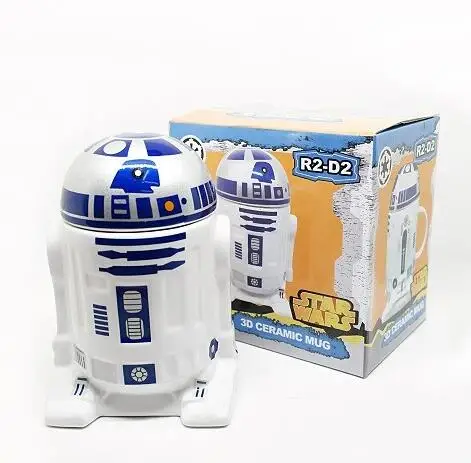 Креативная керамическая кружка в стиле Звездных войн с R2-D2-роботом, BB-8-робот, кофейная чашка Дарт Вейдер, фарфоровая чайная чашка, стакан для детей, подарок другу - Цвет: Цвет: желтый