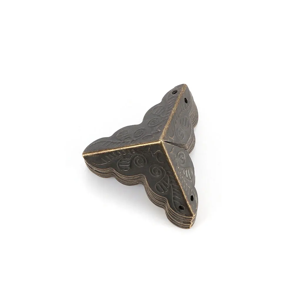 

10Pcs Antique Furniture Jewelry Box Corner Foot Wooden Case Corner Protector Bronze Tone Carved Furniture Accessories