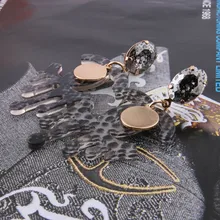 

Drop Leopard Print Earrings Letter Earrings Resin Band Big Earring For Woman Large Long Brinco Ear Oorbellen Gift