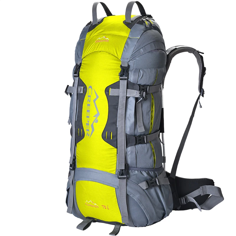

70L professional CR system Outdoor bag Climbing Rucksack large capacity Aluminum alloy frame Toughness Waterproof backpack