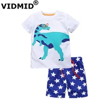 Vidmid детские одежда для мальчиков футболка+ Шорты комплекты для маленьких мальчиков футболки с короткими рукавами Шорты детские штаны Комплекты детской одежды