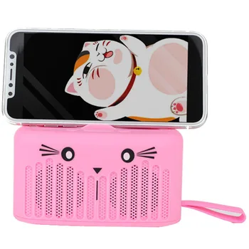 

Cartoon Cat Bluetooth Wireless Speaker Phone Holder Mini Subwoofer Portable Speaker Bluetooth 4.2 Support AUX/TF/USB 4 Colors