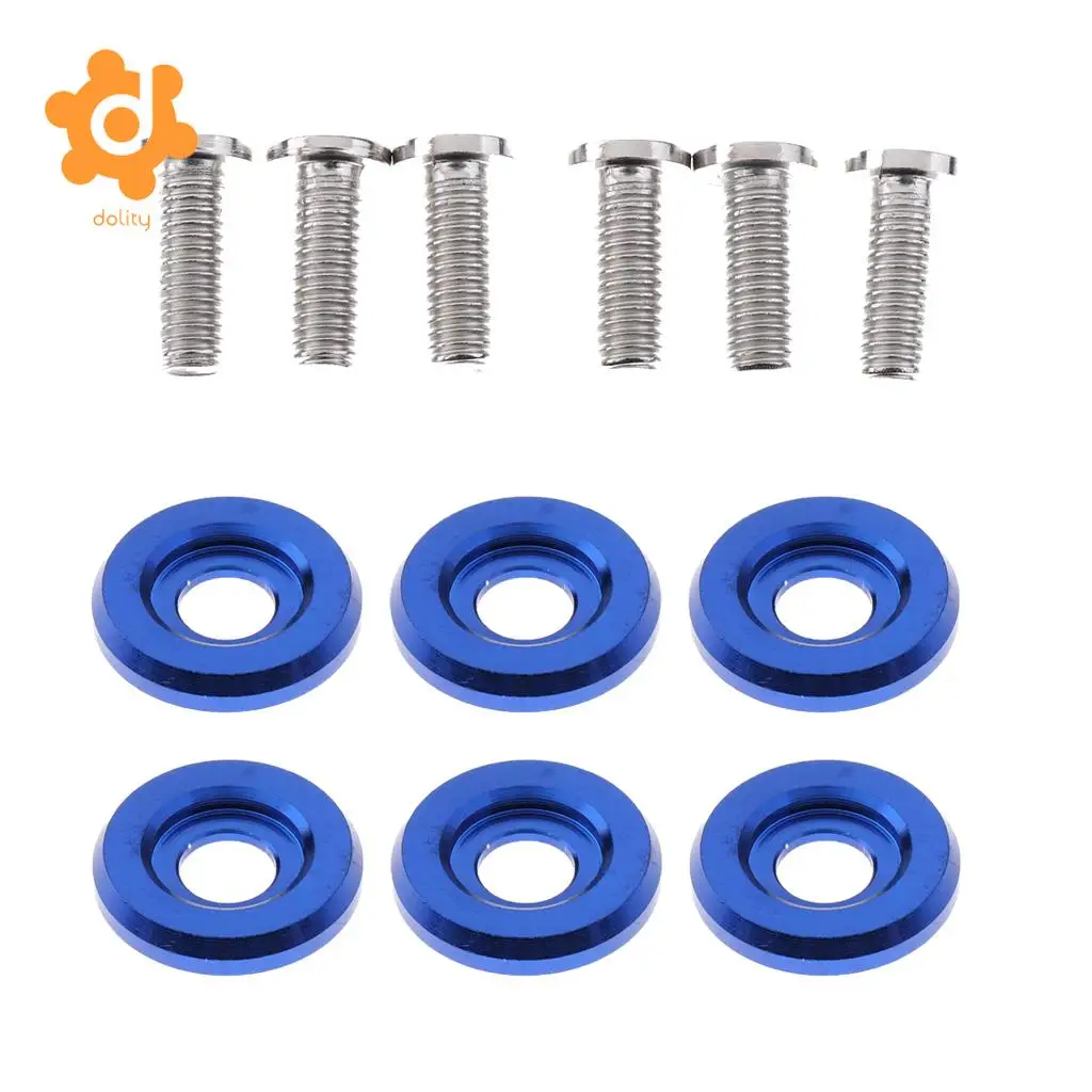 dolity 6 Set M6x20mm Aluminium License Plate Frame Bumper Bolt Screw Kits