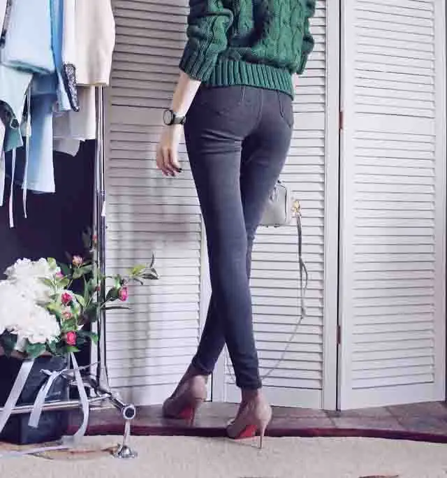 MYDC, высокая талия, Ретро стиль, полная длина, обтягивающие, одноцветные, карандаш, джинсовые штаны,, новые модные женские джинсы