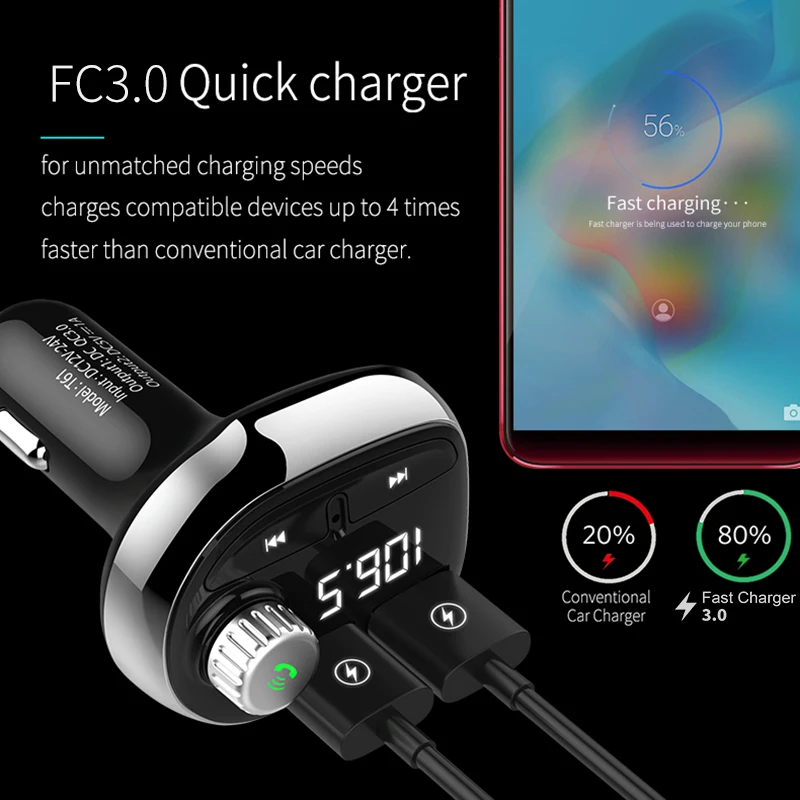 AOZBZ 12 V Bluetooth 4,1 Mp3 музыкальный плеер беспроводной fm-передатчик плеер Hands-free Быстрый usb-переходник для зарядки автомобильный комплект