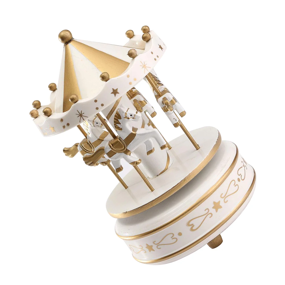 Venta caliente viento de caballo de madera de Rotonda carrusel Musical caja de chico de cumpleaños regalo de Navidad Color: oro Venta caliente viento de caballo de madera de Rotonda carrusel Musical caja de chico de cumpleaños regalo de Navidad Color: oro