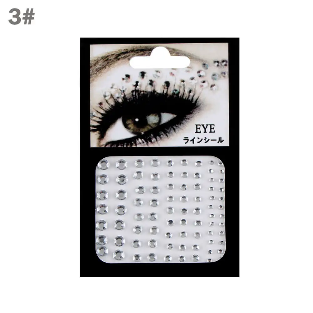 3D Diamond Temporary Tattoo Makeup Face Adhesive Sticker Jewel Eyes Makeup Glitter Crystal Eyes Sticker Face Body Jewelry Decor - Цвет: 3