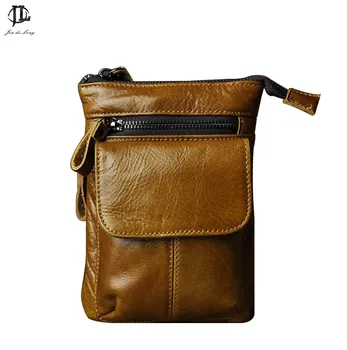 

New Crazy Horse Genuine Leather Men's Multifunction Travel Bags Funny Chest Pack Men Waist Pack Hiqh Quality Men Waist Bag