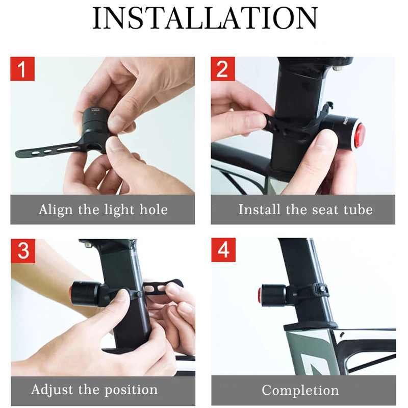 Clearance ROCKBROS USB Rechargeable IPX5 Taillight Mini LED MTB Road Bicycle Rear Lights 5 Lumen Waterproof Intelligent Bicycle Light 5