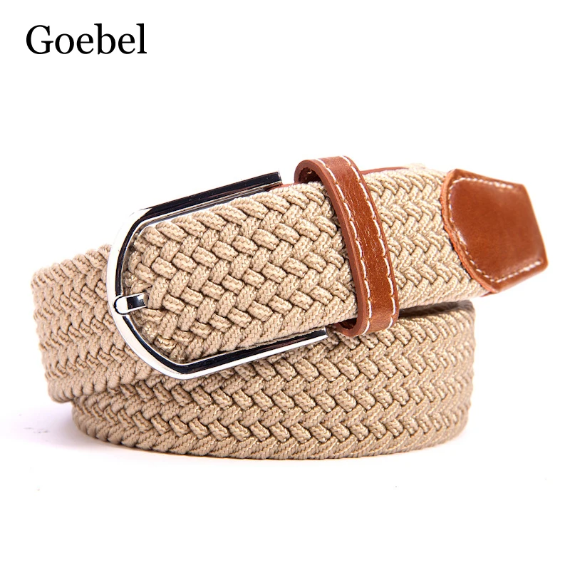 Fashion Casual Stretch Woven Belt Women's Unisex Canvas Elastic Belts For Women Jeans Modeling Man | Аксессуары для одежды