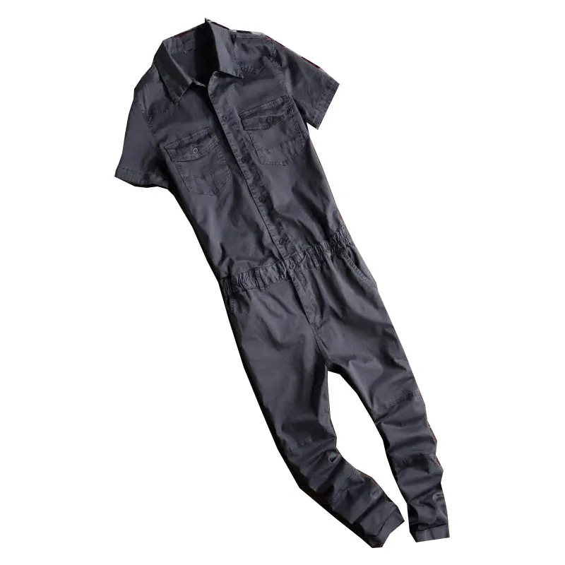 

Male Suspenders 2016 New Casual Denim OverallsDark gray Jeans Pockets Men's Bib Jeans Boyfriend Jeans Jumpsuits