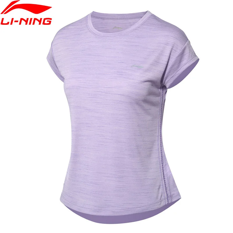 Ceny Li Ning kobiety szkolenia koszulka sportowa na pranie oddychająca poliester regularne dopasowanie komfort podszewka Fitness Sport Tee ATSP094 WTS1506