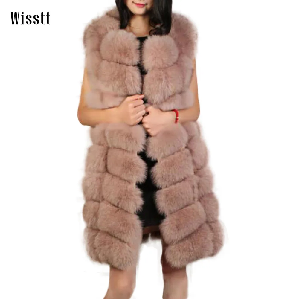 Wisstt  Real Fur Long Vest Fox Fur Vest Silver Fox Fur Vest Rabbit Fur Vest A variety Of Color