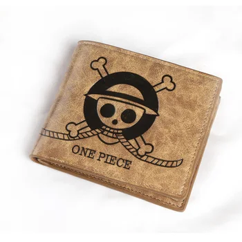 

Khaki Multilayer Japanese Anime One Piece Monky D Luffy skull mark PU wallet
