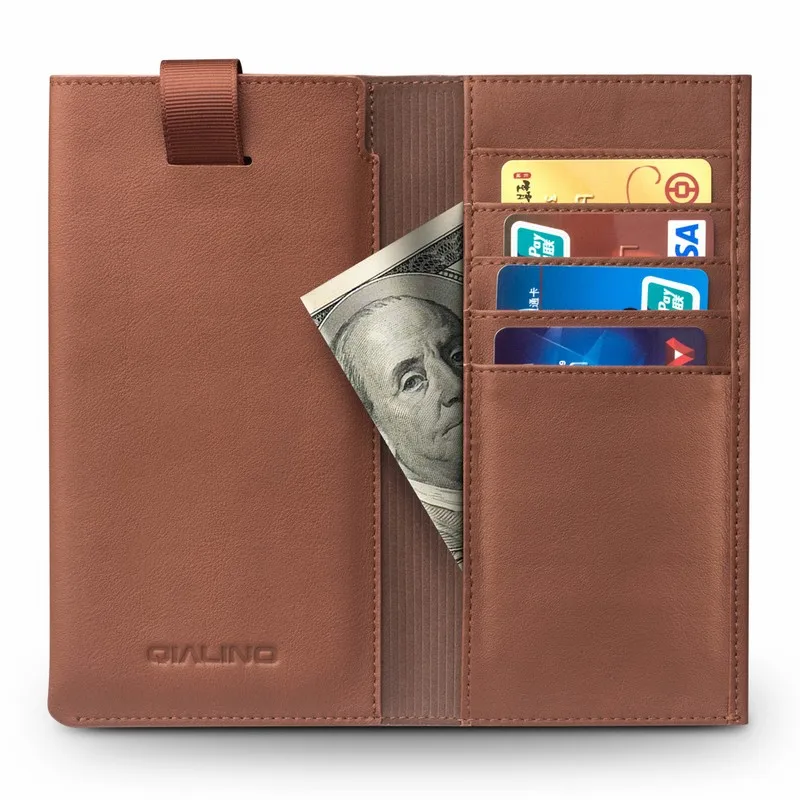 

Real Leather Pull Tab Sleeve Pouch Phone Cases For iPhone 11 Pro Max Genuine Cowhide Cow Skin Wallet Bag Original Qialino Brand