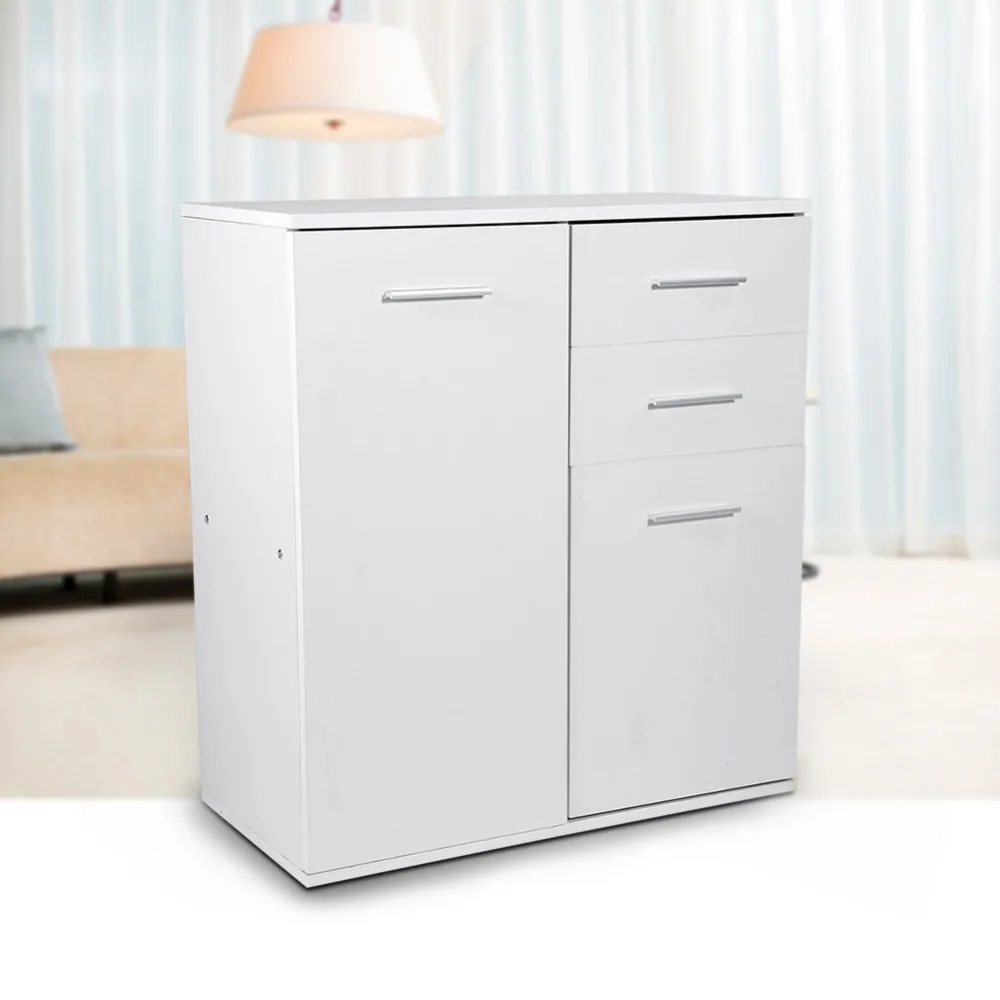 73,5x66x33 см белый деревянный напольный шкаф для хранения, шкаф с 2 ящиками и 2-дверными инструментами