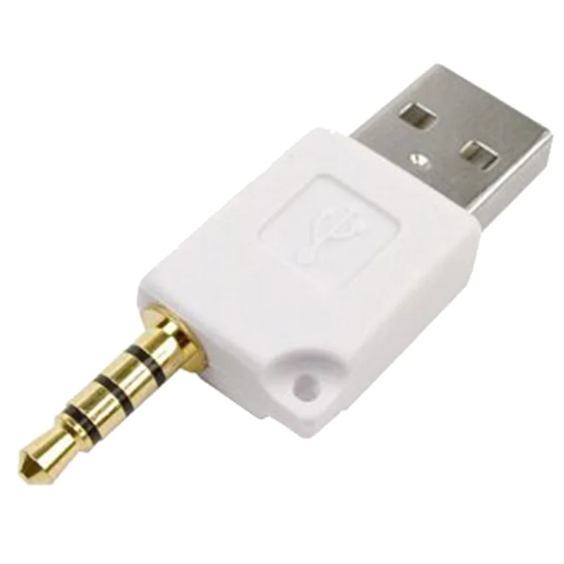 

hot-White USB 2.0 Male to 3.5mm Male Data Sync Charger Adapter Connector for iPod Shuffle 2nd 3rd