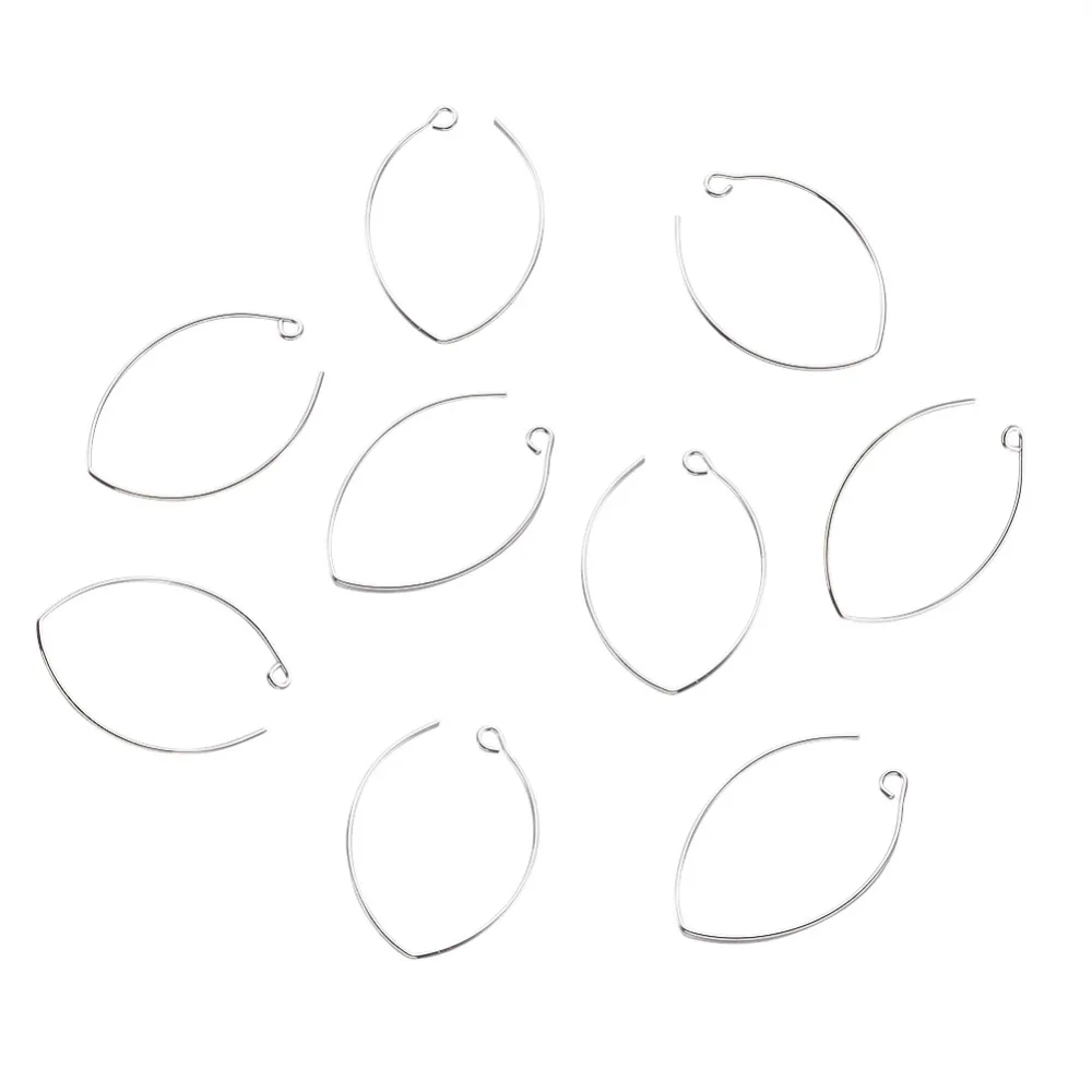 Pandahall 100 шт./лот около 23X37X1mm Платиновые латунные серьги проволочные обручи