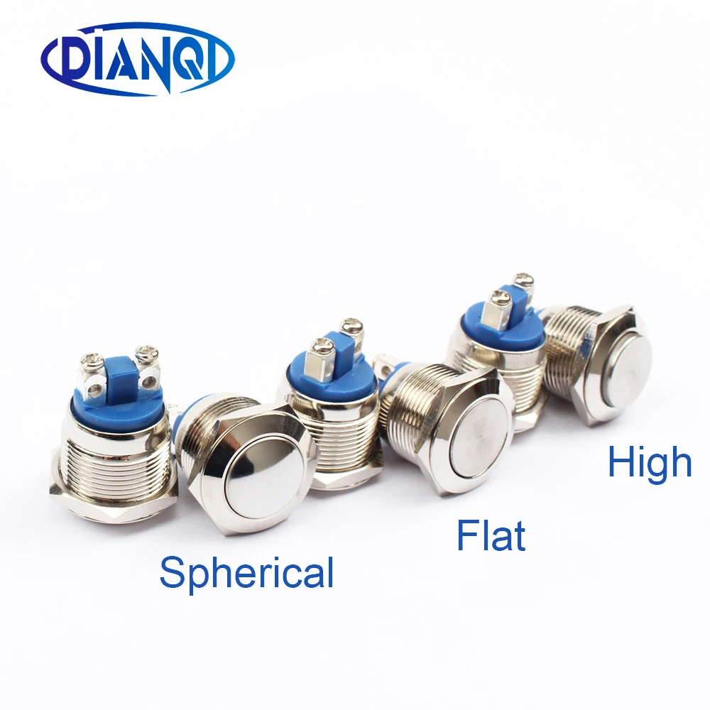 

19mm Reset Momentary Metal push button 3A/250V Copper plated nickel Silver car horn door control switch screw foot 20pcs