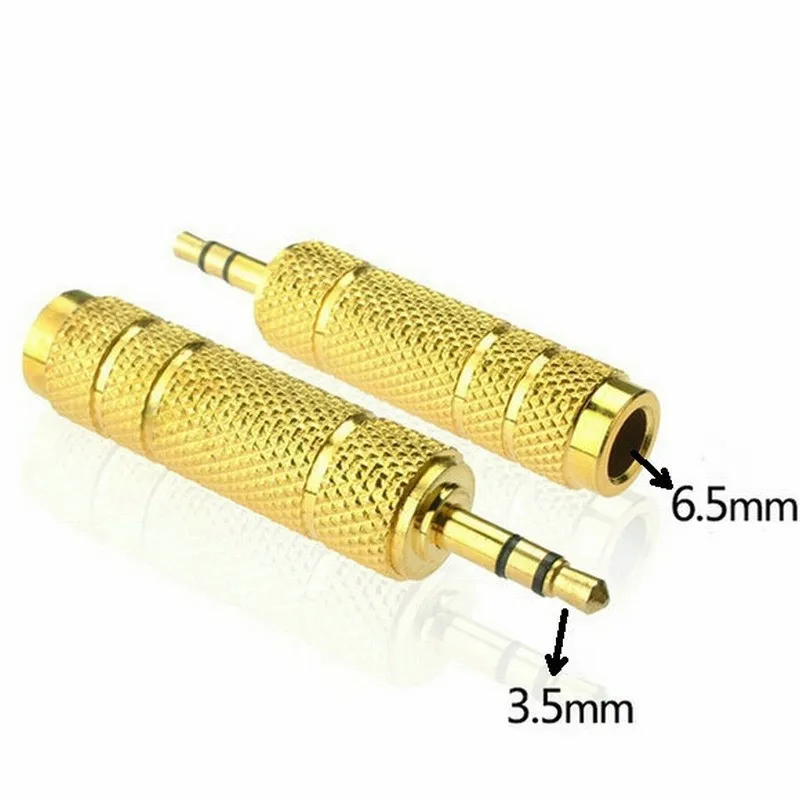 

3.5mm Male to 6.5 mm Female Adapter 3.5 plug to 6.35 Jack Stereo Audio Adapter for Microphone Headphone AUX Cable Convertor Gold