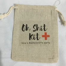 Индивидуальный девичник набор от похмелья свадебный набор выживания муслиновый, для подарка Подарочные мешки для конфет прием гостей в доме невесты подарочная сумка