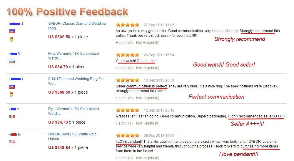 perfect feedback fine jewelry