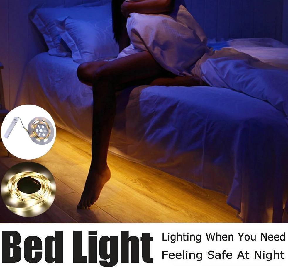 

PIR Motion Sensor Cabinet light 1m USB LED Strip SMD2835 5V TV PC Backlight Under Bed lamp Closet Wardrobe Stairs Night light