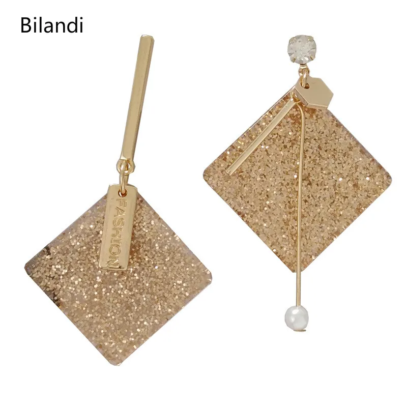 

Trend Geometry Square Earrings Resin Construction Earrings stud Temperament Girl Earnail