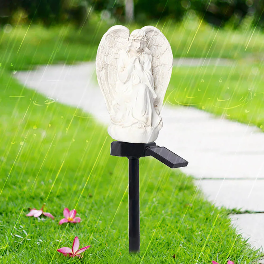 Газон Светодиодный Солнечный свет стабильная экологическая лужайка украшения белый легко использовать управление светом открытый энергосберегающий смолы в форме ангела