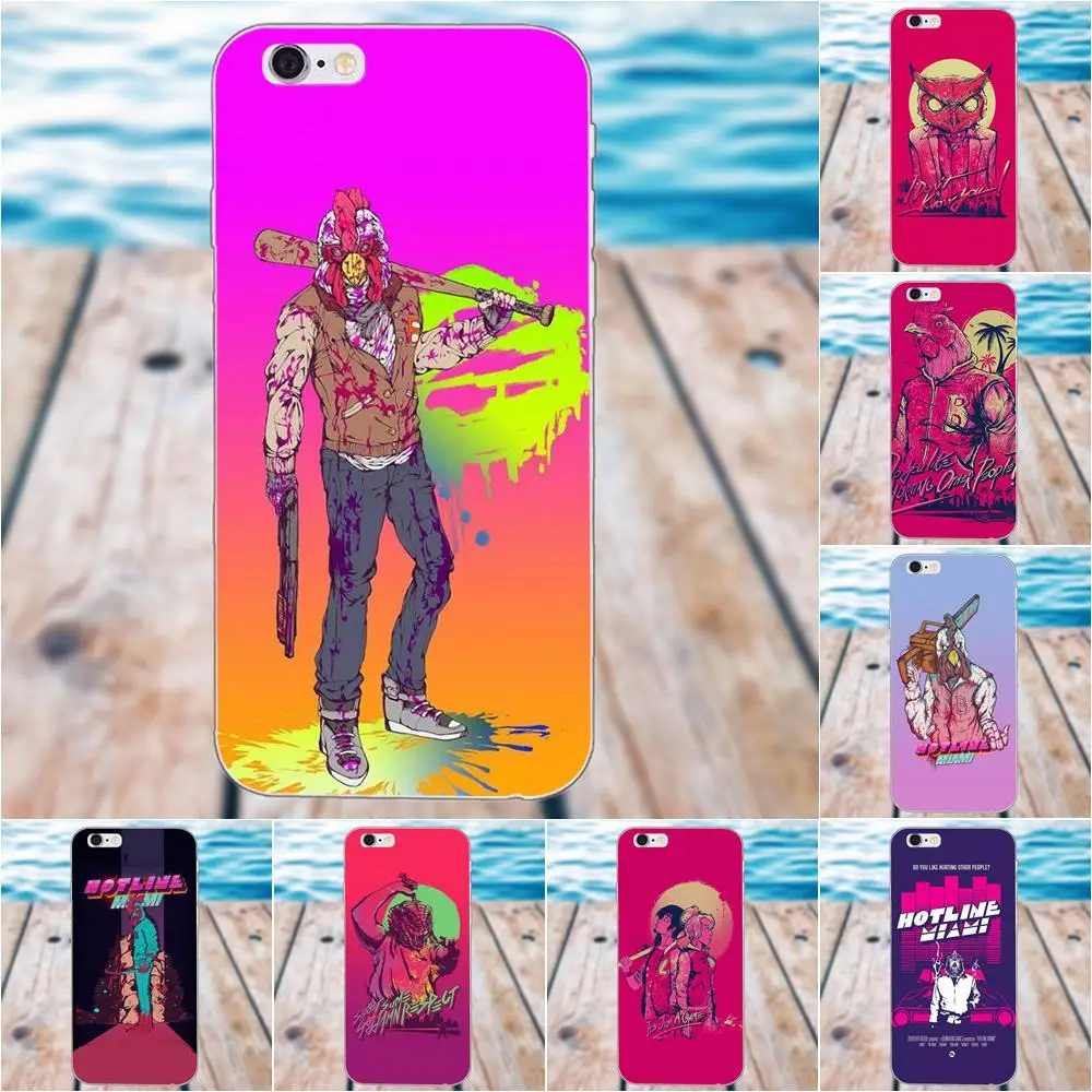 

MicroData Hotline Miami Soft Cases Capa Cover For Apple iPhone 4 4S 5 5C SE 6 6S 7 8 Plus X Galaxy Grand Core II Prime Alpha